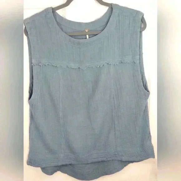Free People Quilted Cotton Sage green sleeveless top size small‎ - Picture 1 of 4